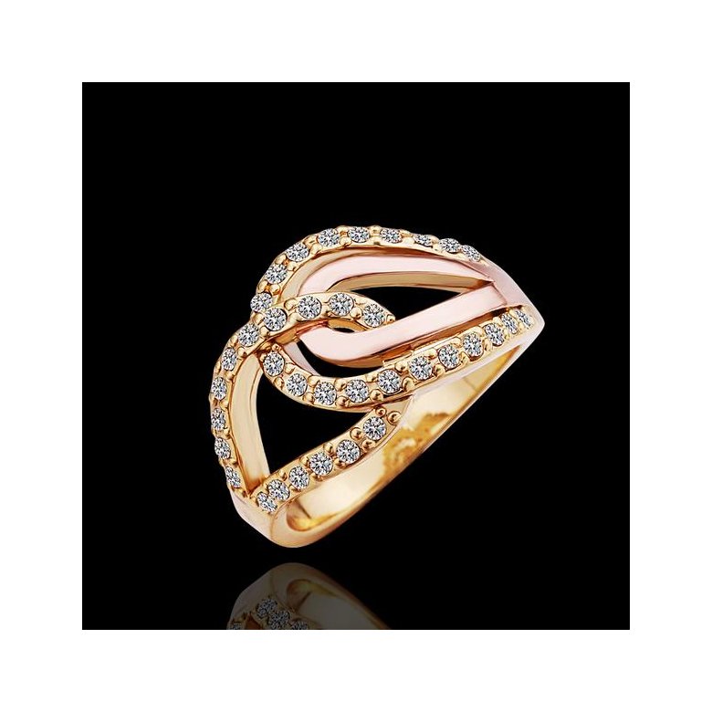 Wholesale Classic 24K Gold Geometric White Rhinestone Ring TGGPR1054 0