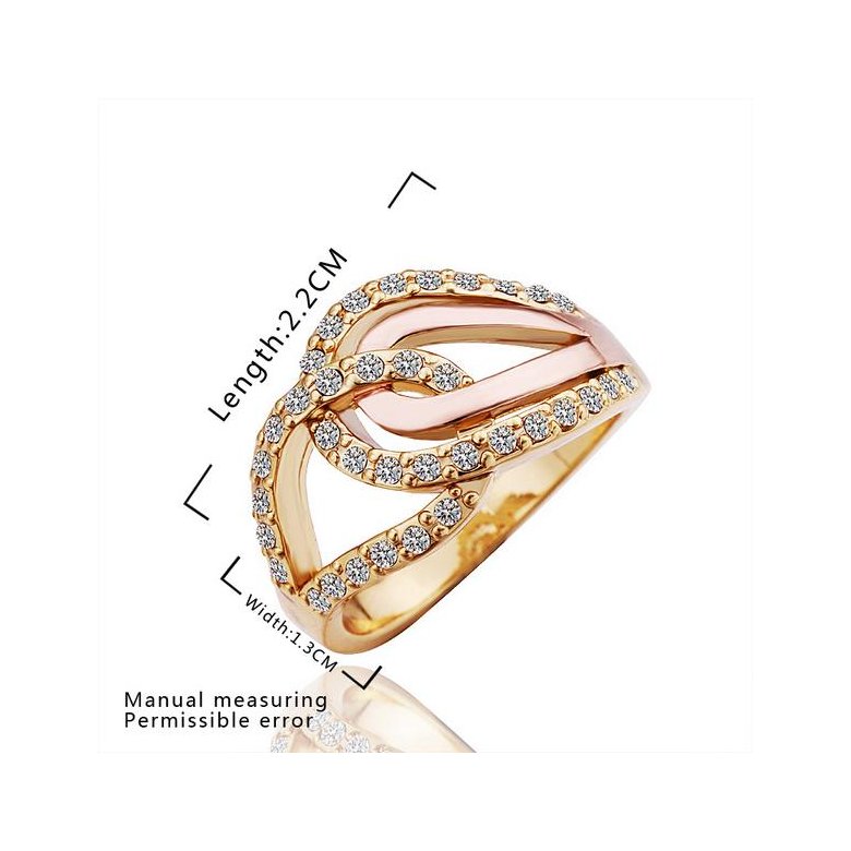 Wholesale Classic 24K Gold Geometric White Rhinestone Ring TGGPR1054 1