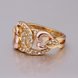Wholesale Classic 24K Gold Geometric White Rhinestone Ring TGGPR1095 0 small