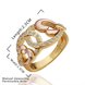 Wholesale Classic 24K Gold Geometric White Rhinestone Ring TGGPR1095 2 small