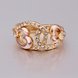 Wholesale Classic 24K Gold Geometric White Rhinestone Ring TGGPR1095 3 small