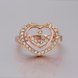Wholesale Romantic Rose Gold Heart White Rhinestone Ring TGGPR1108 2 small