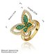 Wholesale Trendy 24K Gold Insect Green Rhinestone Ring TGGPR1177 0 small