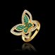 Wholesale Trendy 24K Gold Insect Green Rhinestone Ring TGGPR1177 1 small