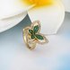 Wholesale Trendy 24K Gold Insect Green Rhinestone Ring TGGPR1177 2 small