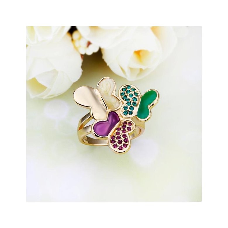 Wholesale Trendy 24K Gold Animal Multi Crystal Ring TGGPR1233 0