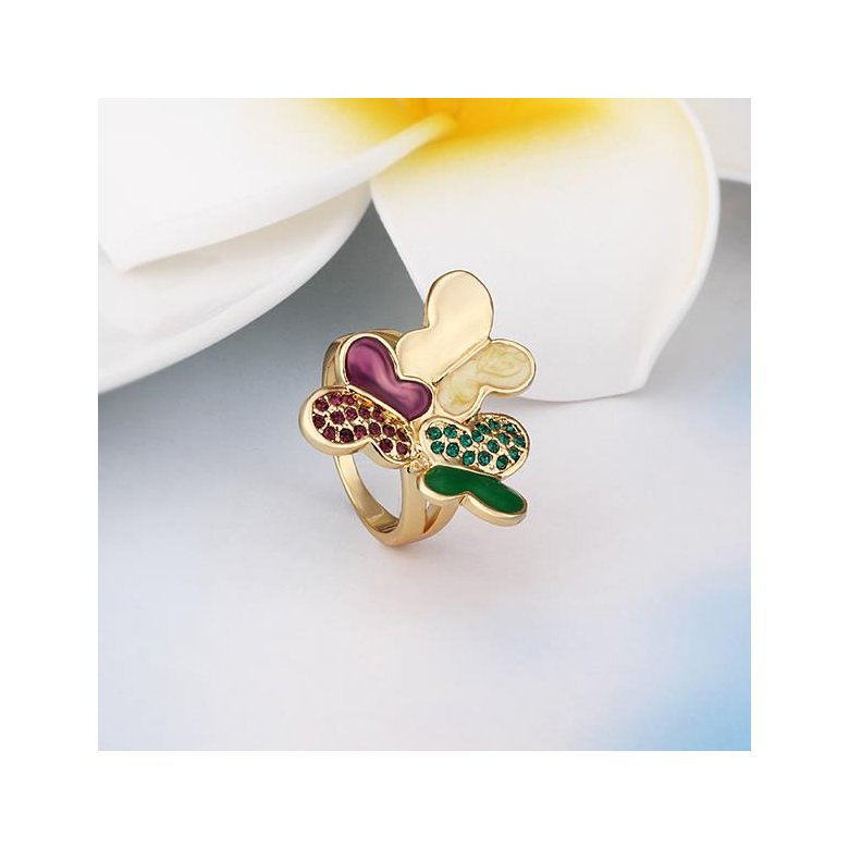 Wholesale Trendy 24K Gold Animal Multi Crystal Ring TGGPR1233 3