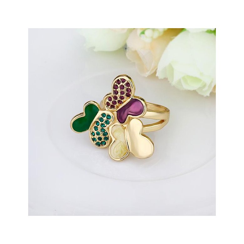 Wholesale Trendy 24K Gold Animal Multi Crystal Ring TGGPR1233 4