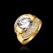 Wholesale Trendy 24K Gold Round White CZ Ring TGGPR1252 0 small