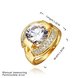 Wholesale Trendy 24K Gold Round White CZ Ring TGGPR1252 1 small