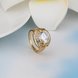 Wholesale Trendy 24K Gold Round White CZ Ring TGGPR1252 2 small