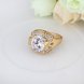 Wholesale Trendy 24K Gold Round White CZ Ring TGGPR1252 3 small