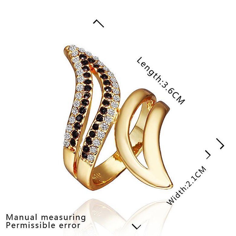 Wholesale Classic 24K Gold Geometric Multi Rhinestone Ring TGGPR1277 0