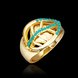 Wholesale Trendy 24K Gold Plant Green Crystal Ring TGGPR1316 0 small