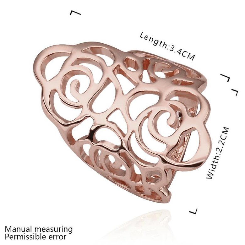 Wholesale Trendy Rose Gold Geometric White Rhinestone Ring TGGPR1480 0