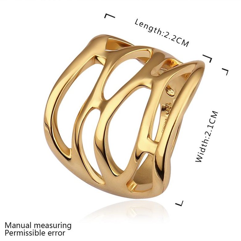 Wholesale Trendy 24K Gold Geometric White Rhinestone Ring TGGPR1487 0