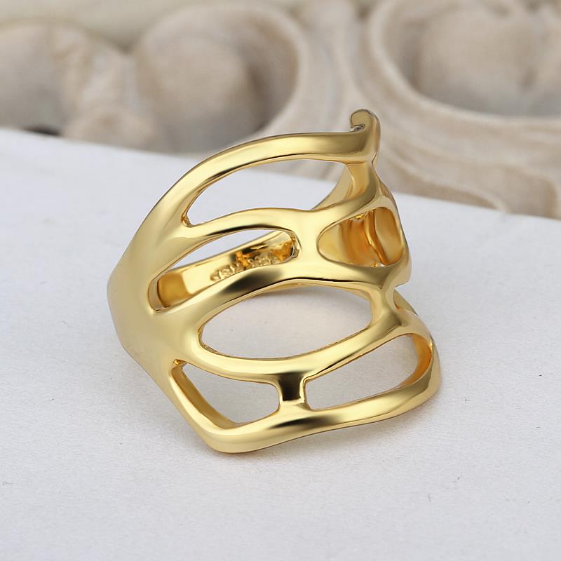 Wholesale Trendy 24K Gold Geometric White Rhinestone Ring TGGPR1487 1