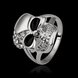 Wholesale Classic Fashion Skull Punk Skeleton Jewelry Trendy 24K Gold Skeleton White Crystal Ring TGGPR267 0 small