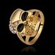 Wholesale Classic Fashion Skull Punk Skeleton Jewelry Trendy 24K Gold Skeleton White Crystal Ring TGGPR267 1 small