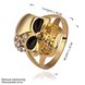 Wholesale Classic Fashion Skull Punk Skeleton Jewelry Trendy 24K Gold Skeleton White Crystal Ring TGGPR267 3 small