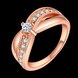 Wholesale Luxury  Design rose gold Geometric White CZ Ring  Vintage Bridal Round Engagement Ring TGGPR317 1 small
