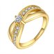 Wholesale Luxury  Design rose gold Geometric White CZ Ring  Vintage Bridal Round Engagement Ring TGGPR317 3 small