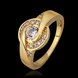 Wholesale Classic 24K Gold Moon White CZ Ring TGGPR386 0 small