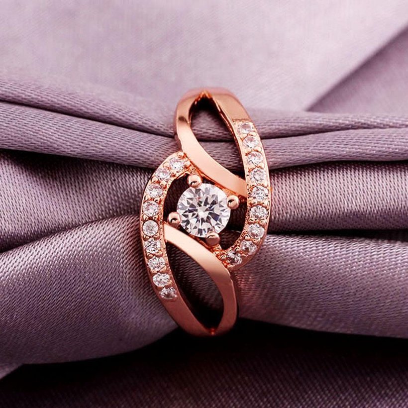 Wholesale Classic Rose Gold Oval White CZ Ring TGGPR438 0