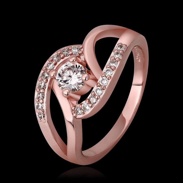 Wholesale Classic Rose Gold Oval White CZ Ring TGGPR438 1