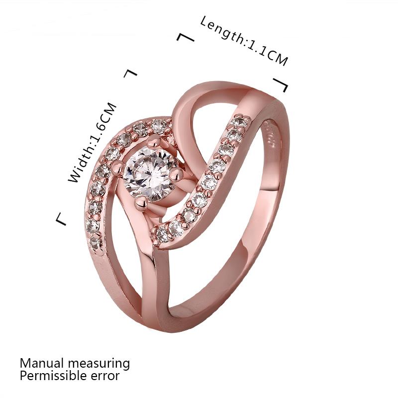 Wholesale Classic Rose Gold Oval White CZ Ring TGGPR438 2