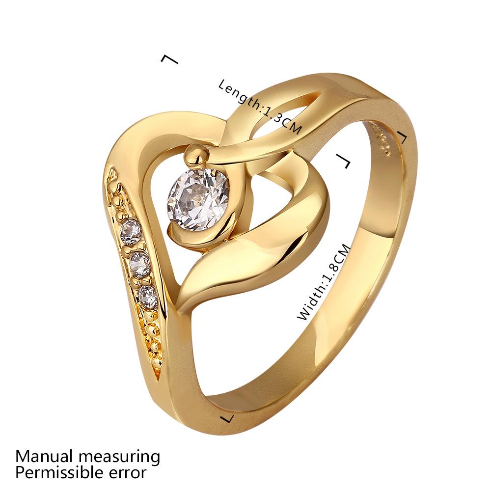 Wholesale Romantic 24K Gold Round White CZ Ring TGGPR464 1