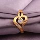 Wholesale Romantic 24K Gold Round White CZ Ring TGGPR464 2 small