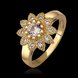 Wholesale Romantic 24K Gold Round White CZ Ring TGGPR479 0 small