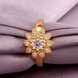 Wholesale Romantic 24K Gold Round White CZ Ring TGGPR479 2 small