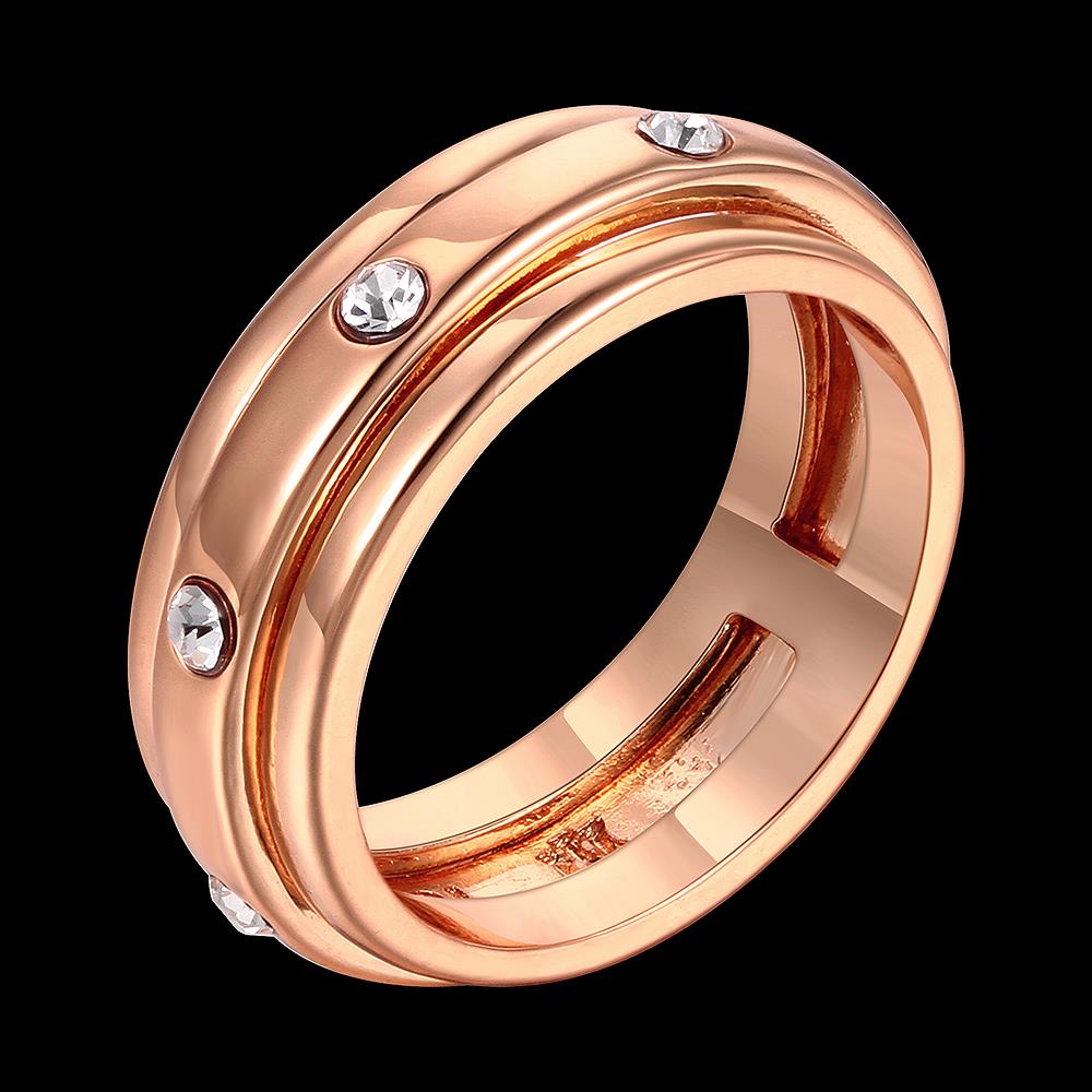 Wholesale Trendy Rose Gold Round White Rhinestone Ring TGGPR508 0
