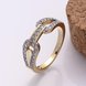 Wholesale Trendy 24K Gold Round White CZ Ring TGGPR749 0 small