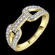 Wholesale Trendy 24K Gold Round White CZ Ring TGGPR749 3 small