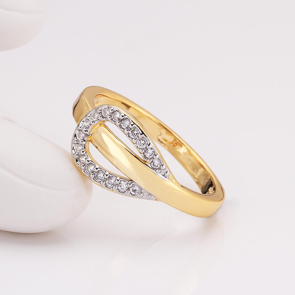 Wholesale Classic 24K Gold Round White CZ Ring TGGPR752 3