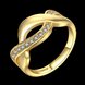 Wholesale Trendy 24K Gold Round White CZ Ring TGGPR758 0 small