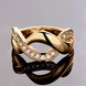 Wholesale Trendy 24K Gold Round White CZ Ring TGGPR758 3 small