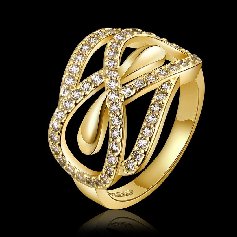 Wholesale Trendy 24K Gold Animal White CZ Ring TGGPR777 1
