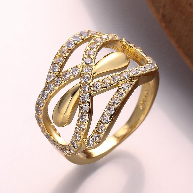 Wholesale Trendy 24K Gold Animal White CZ Ring TGGPR777 2