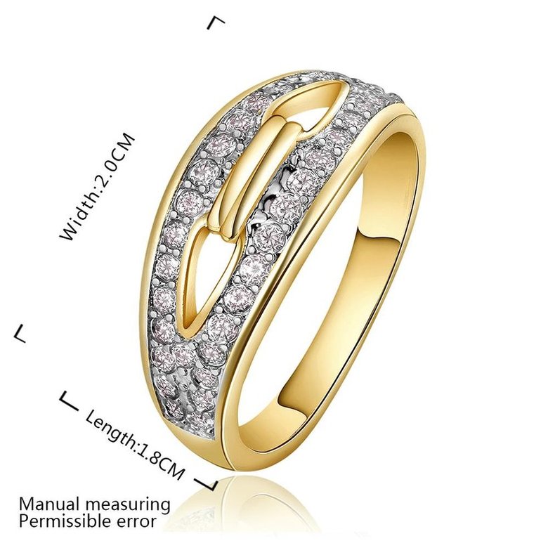 Wholesale Trendy 24K Gold Oval White CZ Ring TGGPR818 0