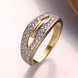 Wholesale Trendy 24K Gold Oval White CZ Ring TGGPR818 2 small