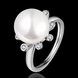 Wholesale Romantic Platinum Round White pearl Ring TGGPR852 0 small
