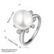 Wholesale Romantic Platinum Round White pearl Ring TGGPR852 1 small