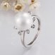 Wholesale Romantic Platinum Round White pearl Ring TGGPR852 2 small