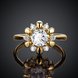 Wholesale Romantic 24K Gold Plant White CZ Ring TGGPR861 0 small