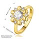 Wholesale Romantic 24K Gold Plant White CZ Ring TGGPR861 1 small