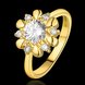 Wholesale Romantic 24K Gold Plant White CZ Ring TGGPR861 2 small